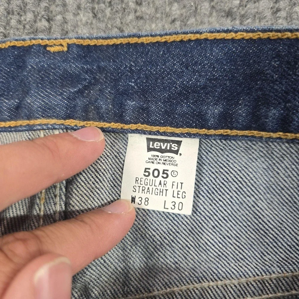 VTG 90s Levi's 505 Jeans Mens 38x30 Blue Medium Wash Regular Fit Straight Leg
